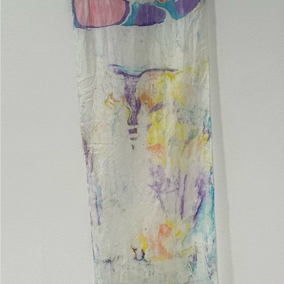 Vibrant Multi-Color Silk Scarf - Women's Lightweight Wrap - Picture 8 of 8